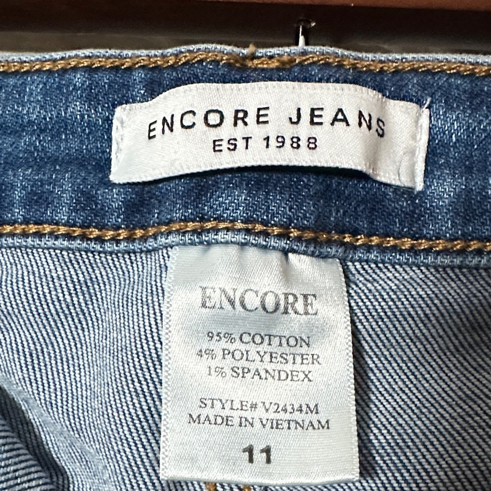 Encore Jeans Dark Blue Flare Women's Jeans - Picture 2 of 5